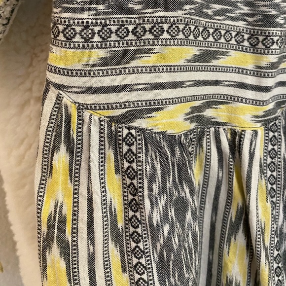 FREE PEOPLE Romantics Black White Yellow Ikat Tunic - Picture 7 of 8
